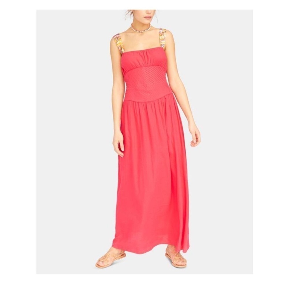 FREE PEOPLE Womens Pink Sleeveless
Square Neck Maxi Dress